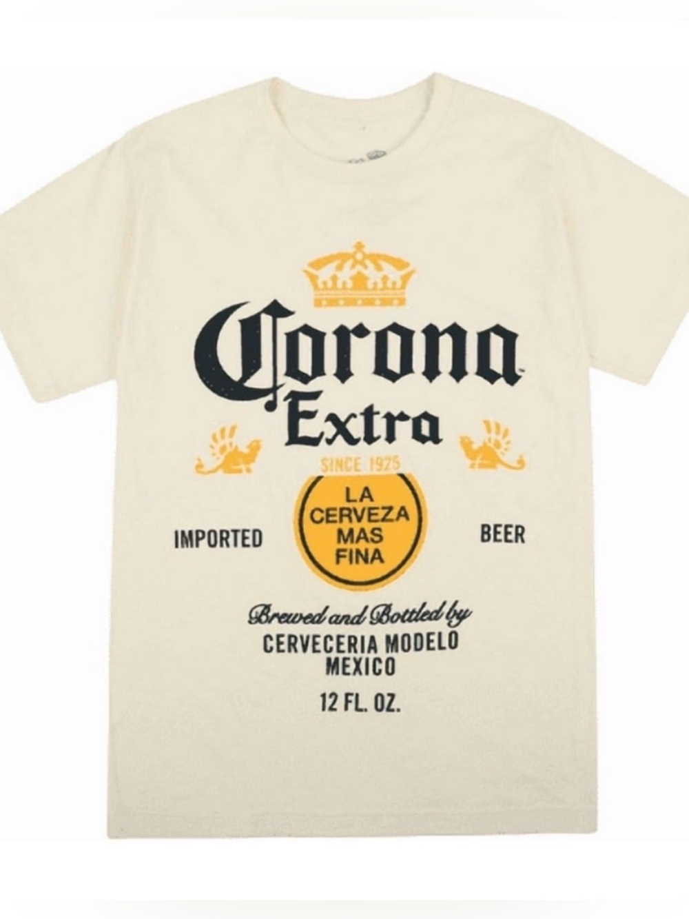 Corona Cream T-Shirt with Black Logo